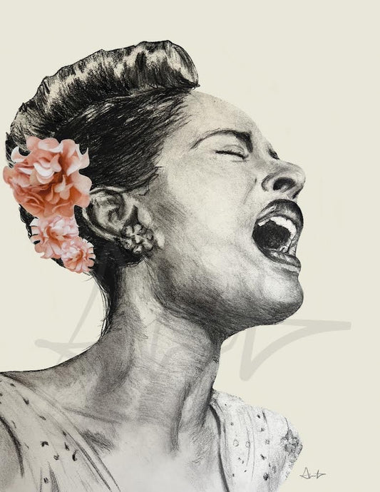 Billie Holiday print with mat